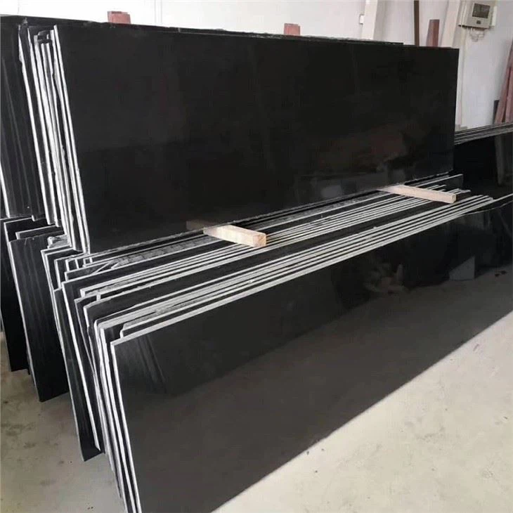 Jet black granite cut to size