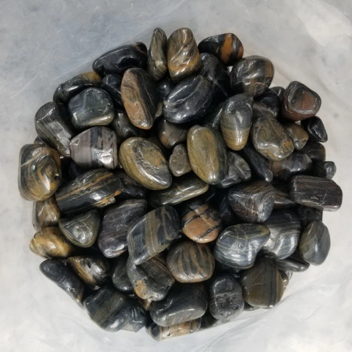 Stock Supply High Polished Black Natural River Pebbles Stone Size 30-50MM for garden paving stone