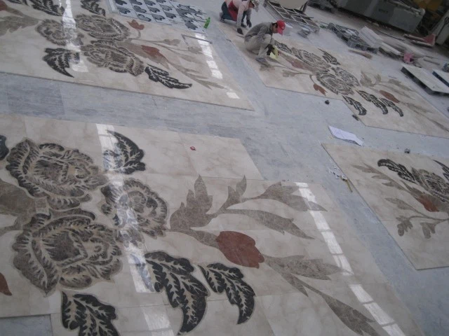 Stone Waterjet Marble Medallion Floor Tile Designs